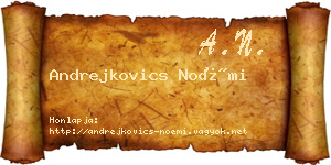 Andrejkovics Noémi névjegykártya